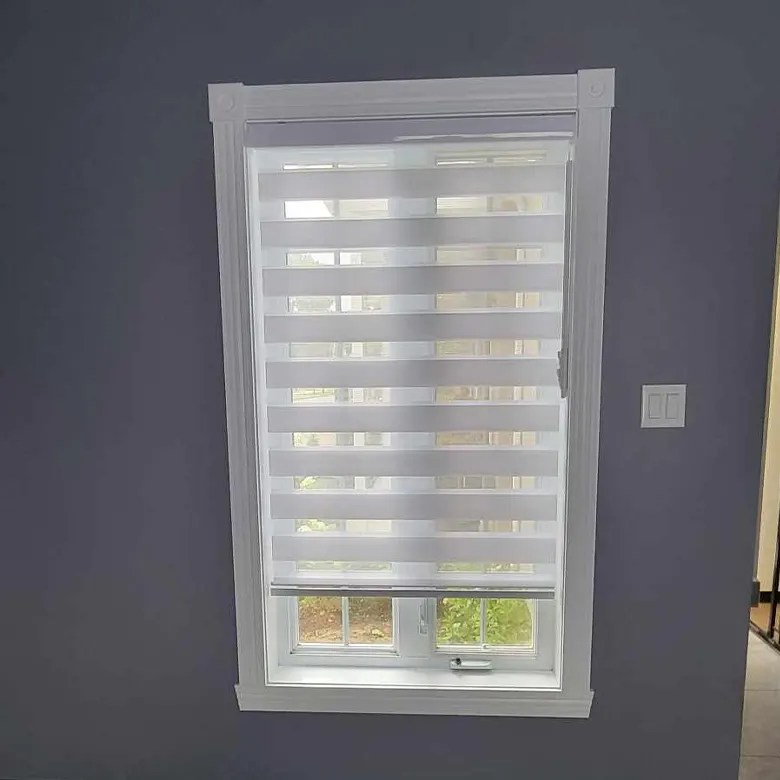 a window with blinds on it